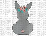 Watercolor Bunny with Flowers, Easter PNG File, Bunny Sublimation Design