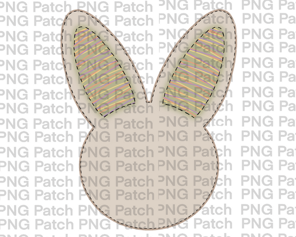 Faux Appliqué Neutral Bunny , Easter PNG File, Bunny Sublimation Design