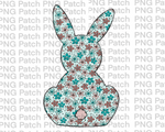 Floral Bunny, Easter PNG File, Bunny Sublimation Design