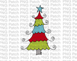 Curly Christmas Tree, Christmas Sublimation Design, Holiday PNG File