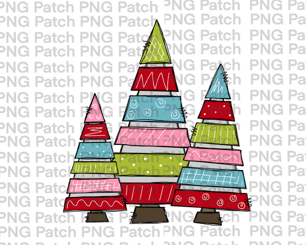 Whimsy Christmas Tree, Christmas Sublimation Design, Holiday PNG File
