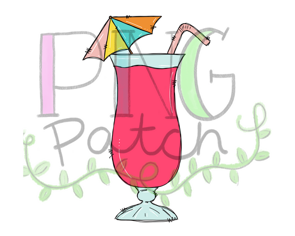 Pink Daiquiri, Summer PNG File, Vacation Sublimation Design