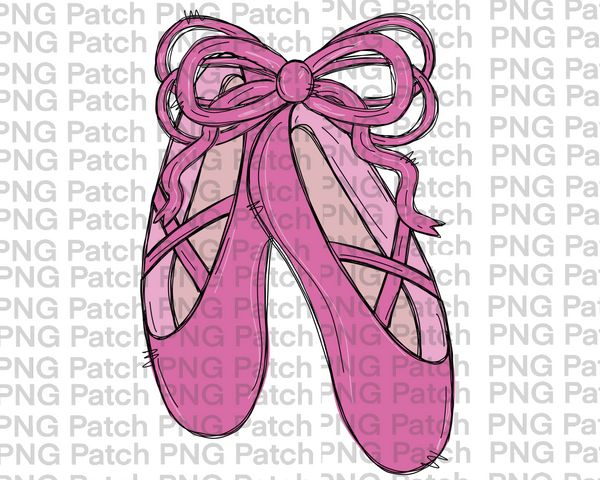 Pink Ballet Dance Slippers ,  Dance Sublimation Design, Ballet PNG File