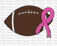 Football with Pink for a Cure Ribbon, Football PNG File, Cheerleading Sublimation Design, Breast Cancer Awareness