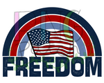 Freedom Flag with Rainbow, America PNG File