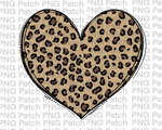 Leopard Print Big Heart , Valentine's Day PNG File, Love Sublimation Design