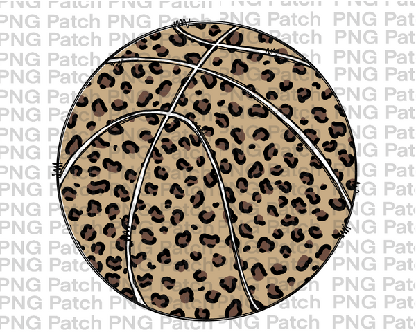 Leopard Print Basketball, Basketball PNG File, Cheerleading Sublimation Design