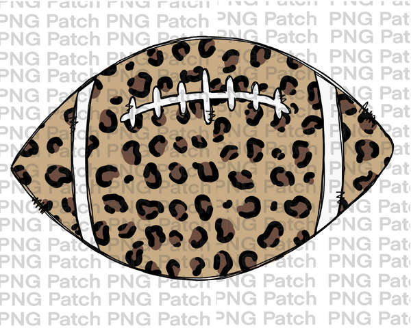 Leopard Print Football, Football PNG File, Cheerleading Sublimation Design