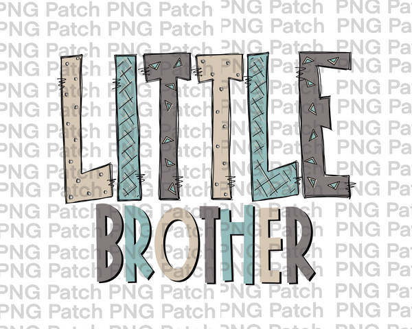 Little Brother, Neutral Colors, Sibling PNG File, Brother Sublimation Design
