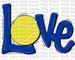 Royal Blue Love with Tennis Ball, Tennis PNG File, Racket Sublimation Design