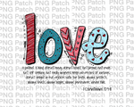 Love Verse, 1 Corinthians 13:4-8 , Valentine's Day PNG File, Love Sublimation Design