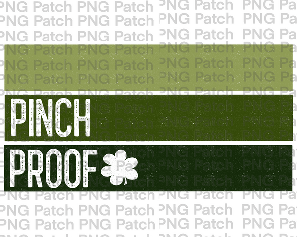 Pinch Proof with Four Leaf Clover, Flag or Retro Stripes, Lucky PNG File, St' Patrick's Day Sublimation Design