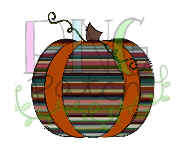 Serape and Orange Pumpkin, Fall PNG File, Pumpkin Sublimation Design