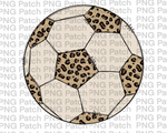 Leopard Print Soccer Ball, Soccer PNG File, Leopard Print Sublimation Design