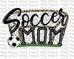 Soccer Mom with Leopard Print Net and Soccer Ball, Soccer PNG File, Mom Sublimation Design