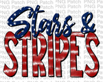 Star & Stripe, Red, White, Blue, Memorial Day PNG File, Fourth of July Sublimation Design, USA