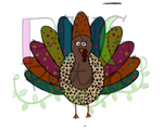 Wild Colorful Turkey with Leopard Print, Thanksgiving PNG File,  Leopard Print Sublimation Design