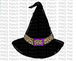 Witch Hat with Leopard Print, Fall PNG File, Halloween Sublimation Design