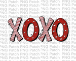 XO XO With Pink Doodle Letters, Valentine's Day PNG File, Love Sublimation Design