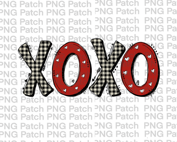 XO XO With White Buffalo Plain Letters, Valentine's Day PNG File, Love Sublimation Design