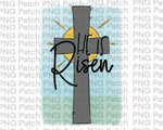 He is Risen Cross, Sunset, Easter Religious PNG Design for Sublimation
